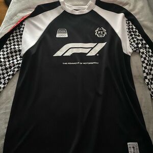 Black and White F1 Racing Long Sleeve Shirt